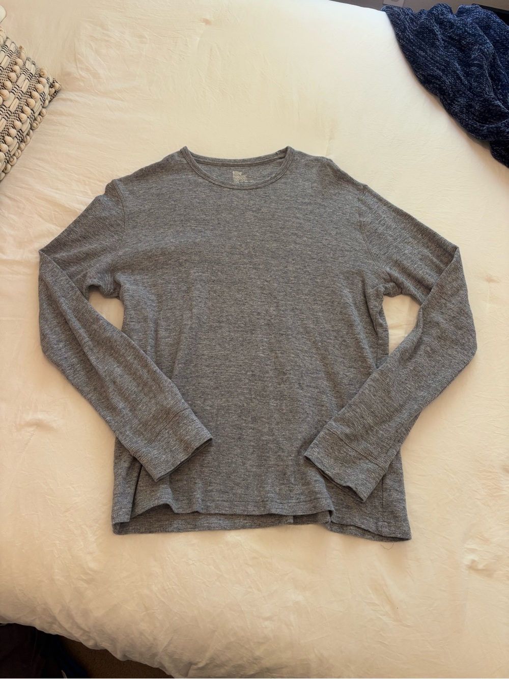 H&M Heather Gray Long-Sleeve Crewneck Thermal Top
